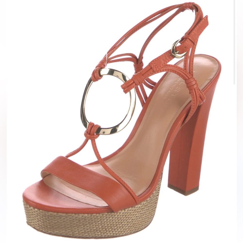 Halston Heritage Women's Orange Platform Sandals